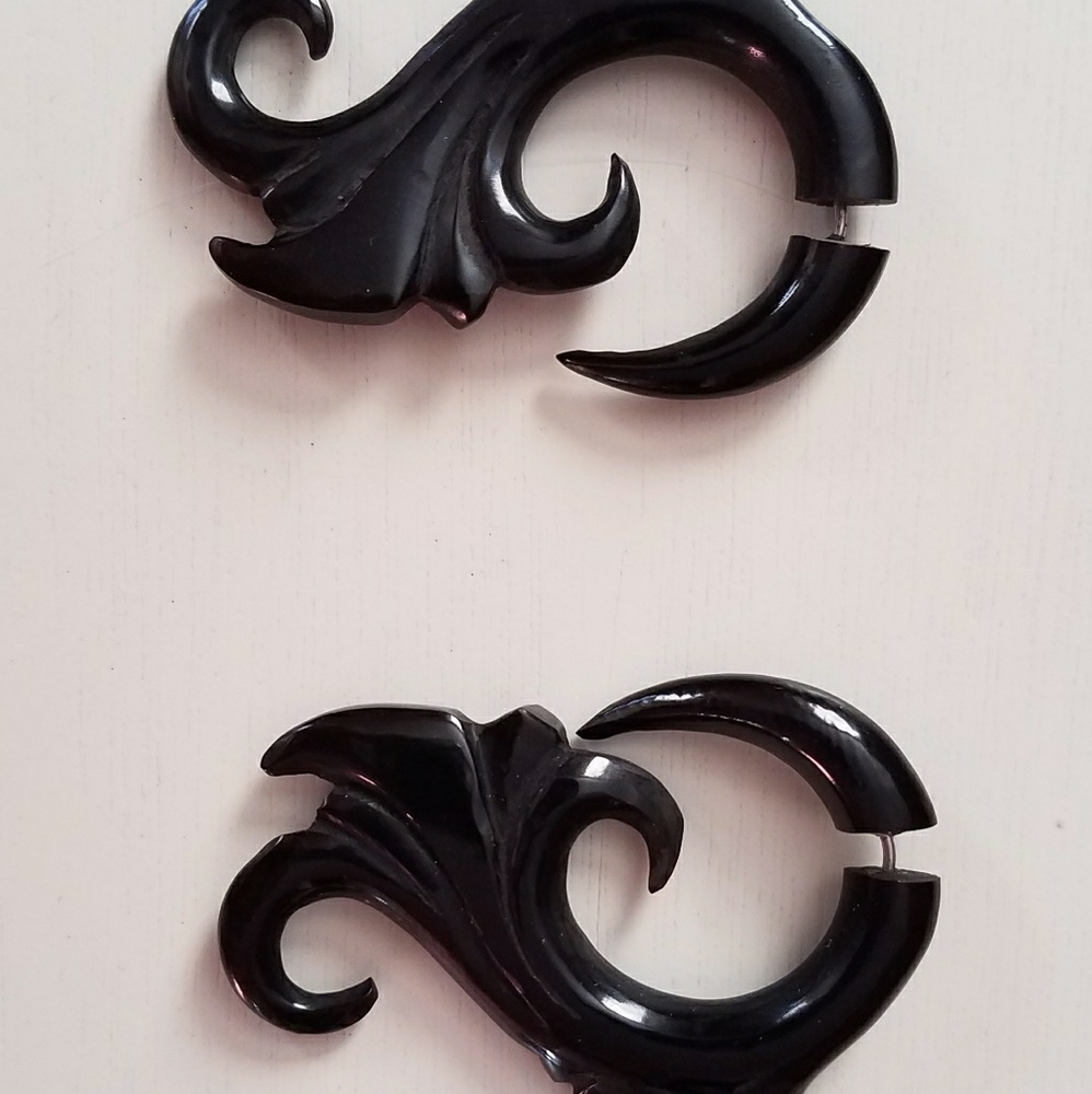 Faux gauge tribal earrings